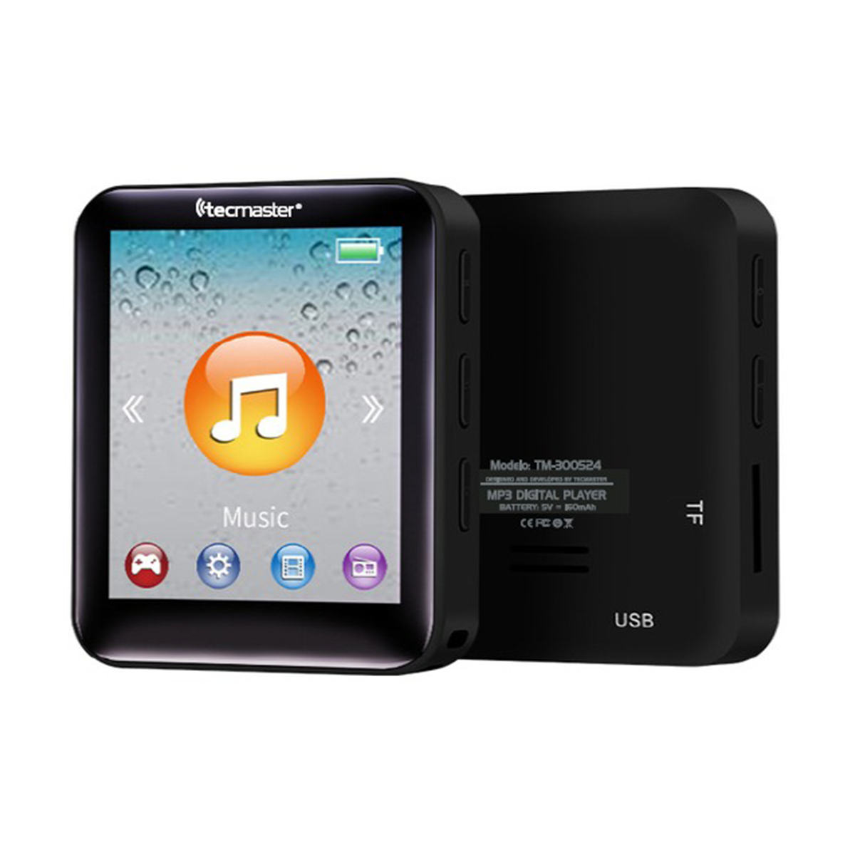 Mp3 Touch Wireless Tecmaster 16 Gb + Audífono 3.5Mm Black 1