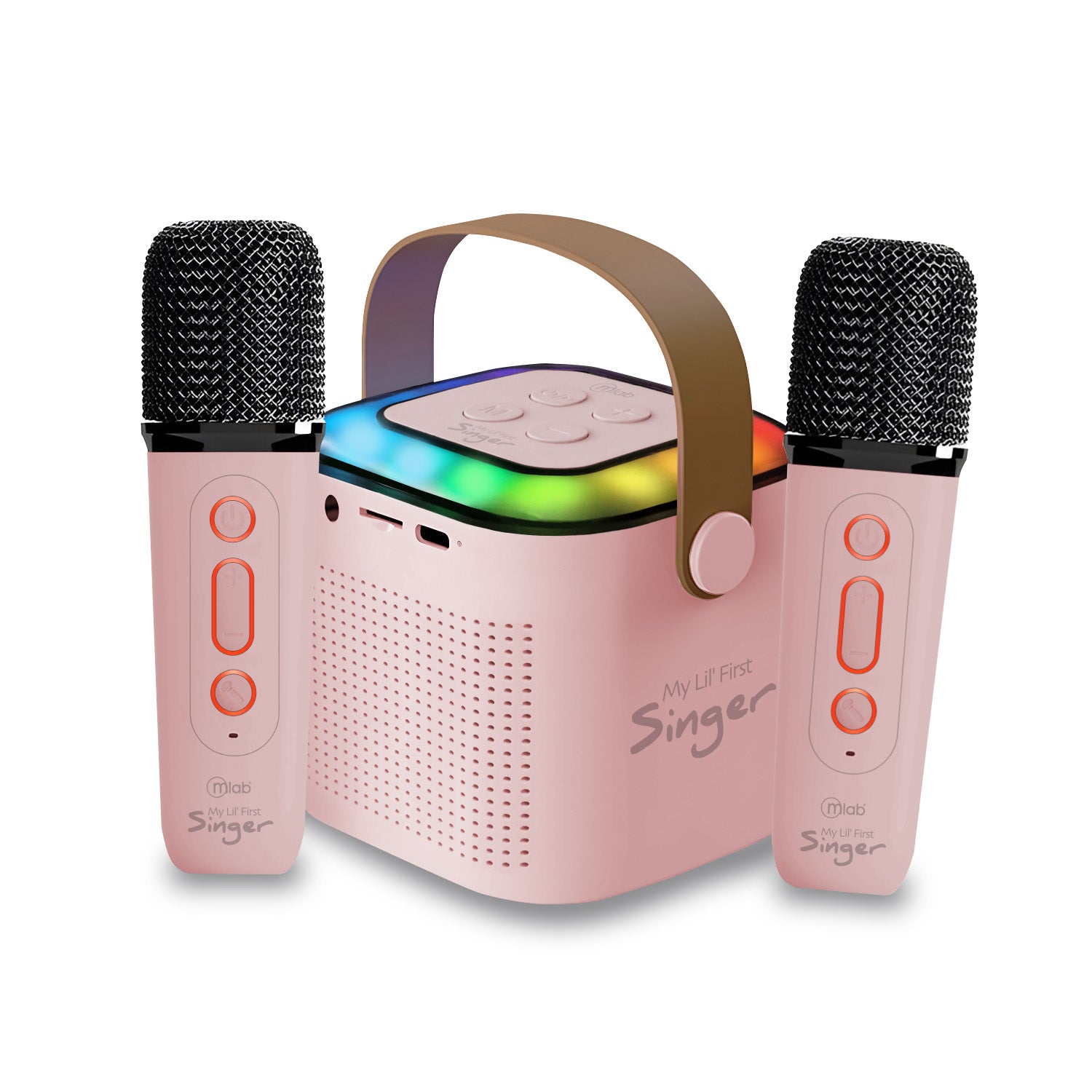 Karaoke My Lil First Singer 2 Con Luz Rgb 2 Micrófonos Inalámbricos Pink 2