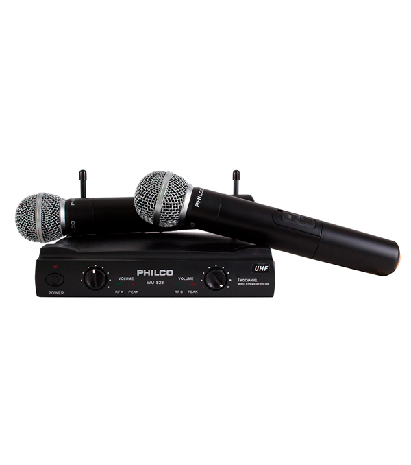 SET 2 MICROFONOS INAL UHF PRO RECARGABLES PHILCO 1