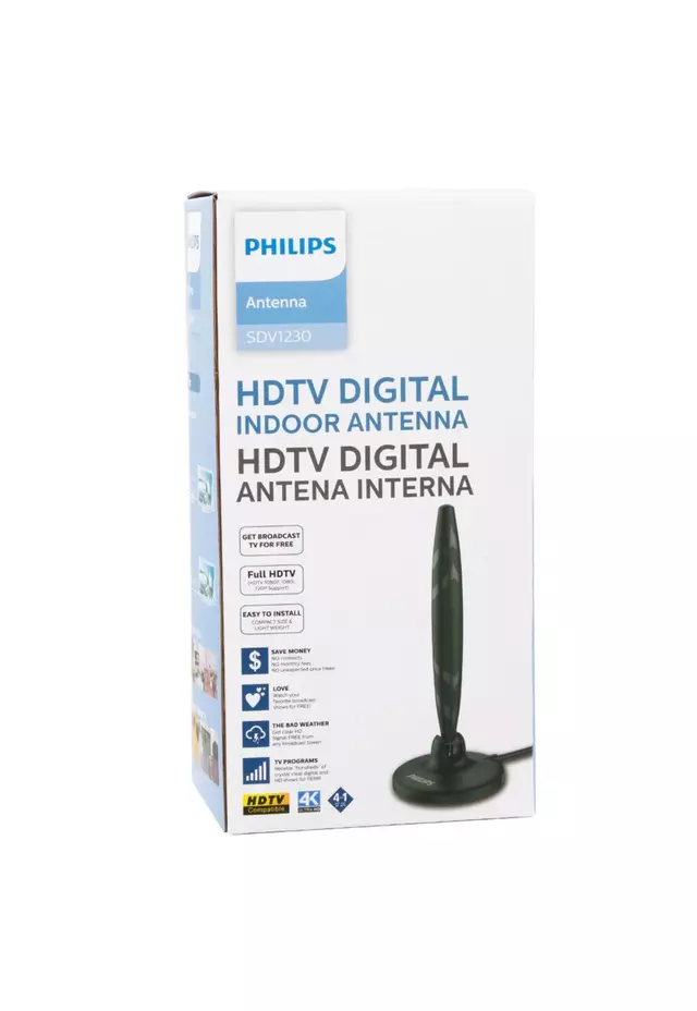 ANTENA HDTV INDOOR 180 GRADOS ROTACION SDV 1230 PHILIPS 1