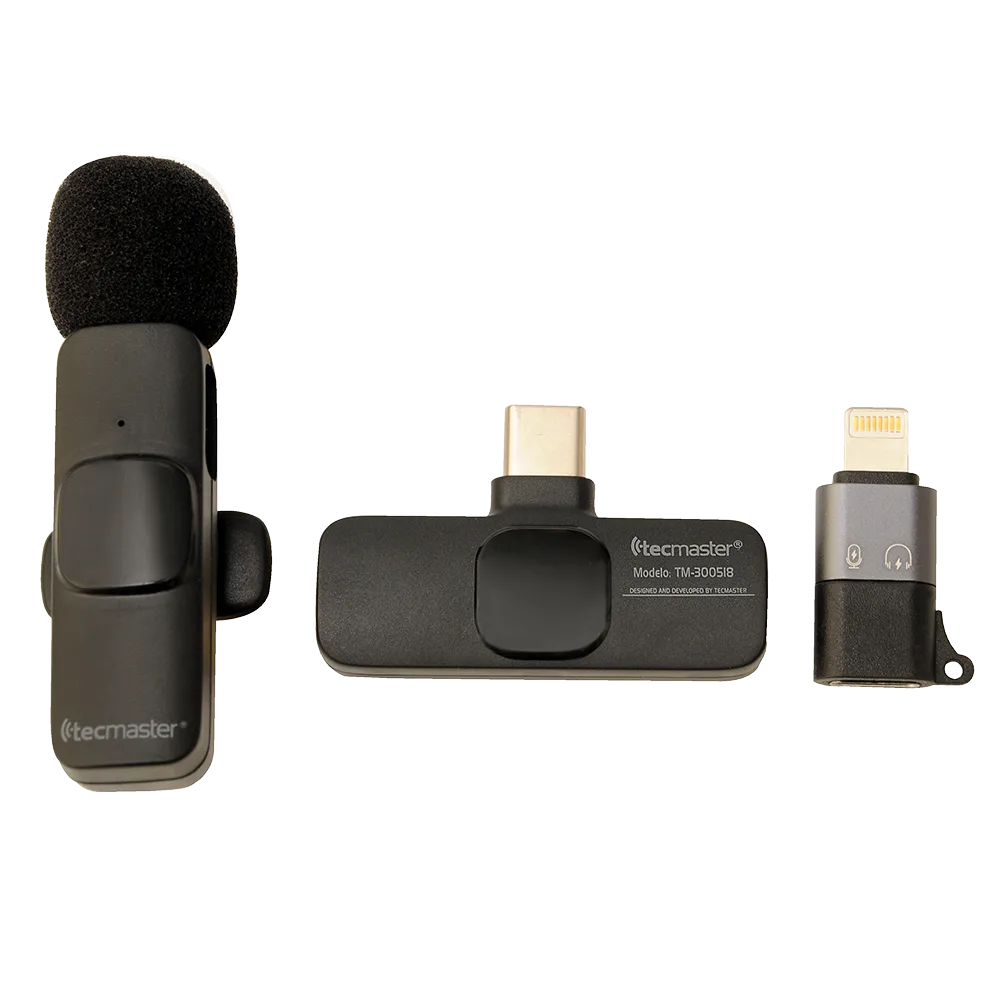 MICROFONO INALAMBRICO PARA IPHONE Y TIPO C TM-300518 TECMASTER 1