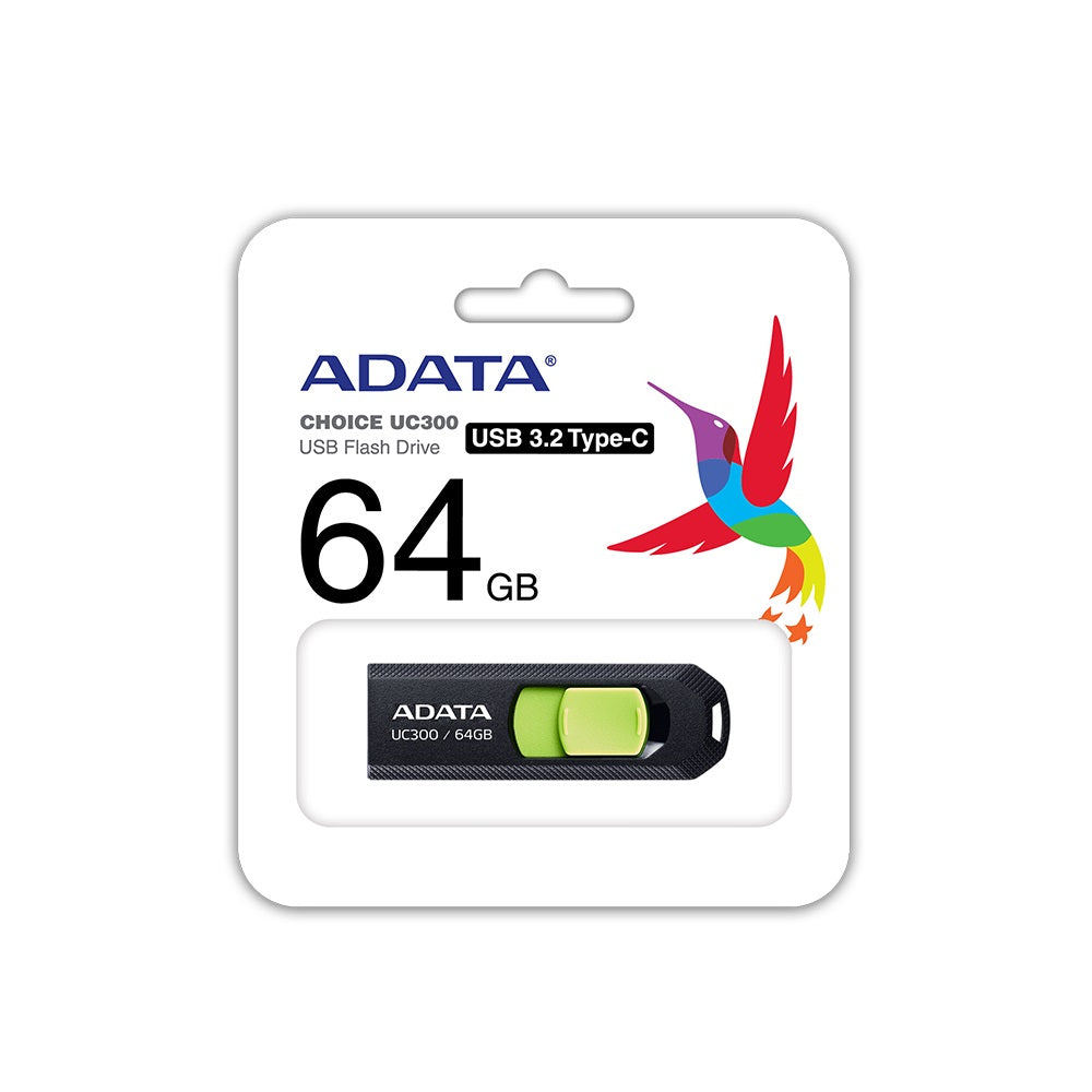 Pendrive Uc 300 64G Type C Negro/Verde 3.2 2