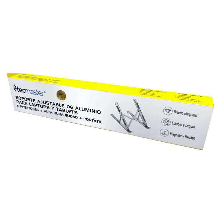 SOPORTE DE ALUMINIO PARA LATOPS Y TABLETS TM-100560 TECMASTER 3
