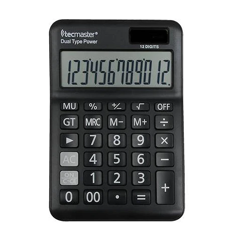 CALCULADORA CON PANEL SOLAR 12 DIGITOS TM-10558 TECMASTER