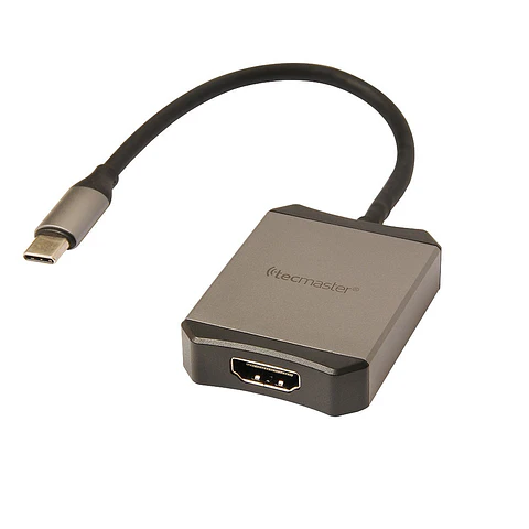 Adaptador Type-C Macho A Hdmi Hembra 4K Carcasa Aleación Aluminio Tecmaster