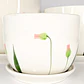 Set De Tres Maceteros Blancos Diseño Flores Verdes - Miniatura 3
