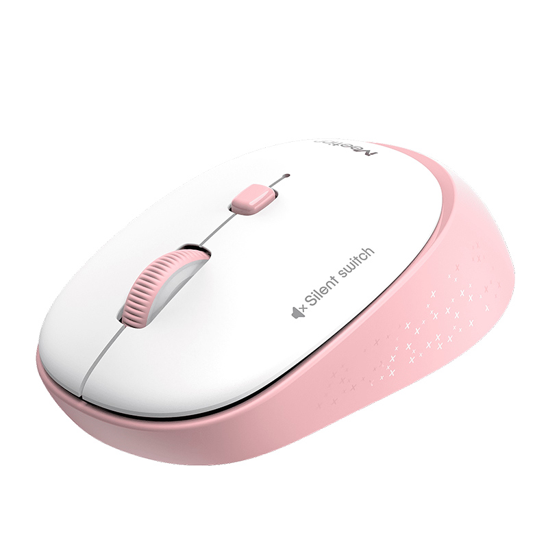 Mouse Inalámbrico Meetion MT-R571 Silencioso Blanco/Rosa 2