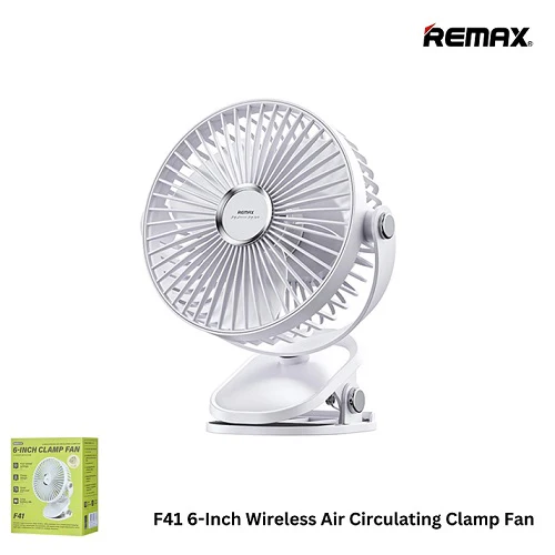 Ventilador de Abrazadera Inalámbrico con Circulación de Aire REMAX F41 de 6 pulgadas 2
