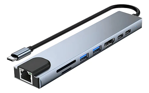 Adaptador Hub USB-C Multipuertos 8 en 1 Welkonex PM1054