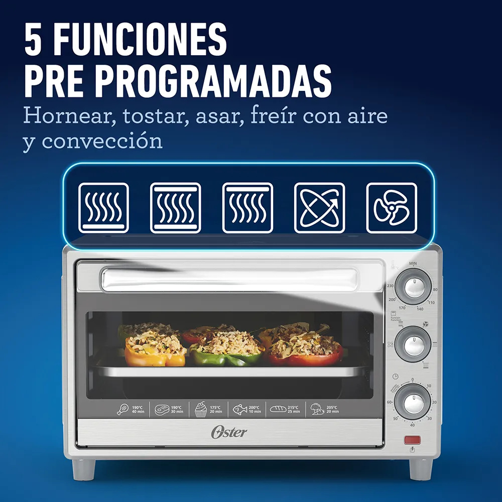 Horno Oster TSSTTVLS25 de 25L con Freidora de Aire 5