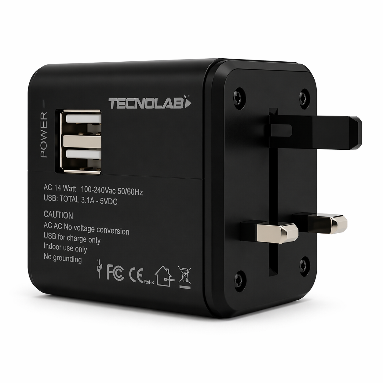  Adaptador de Viaje Universal TL354 Tecnolab  1