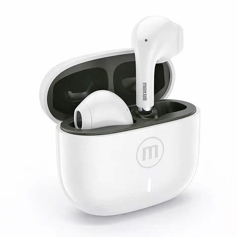 AUDIFONO BLUETOOTH EB-BTTWS23 WHITE/GRN ELIO MAXELL
