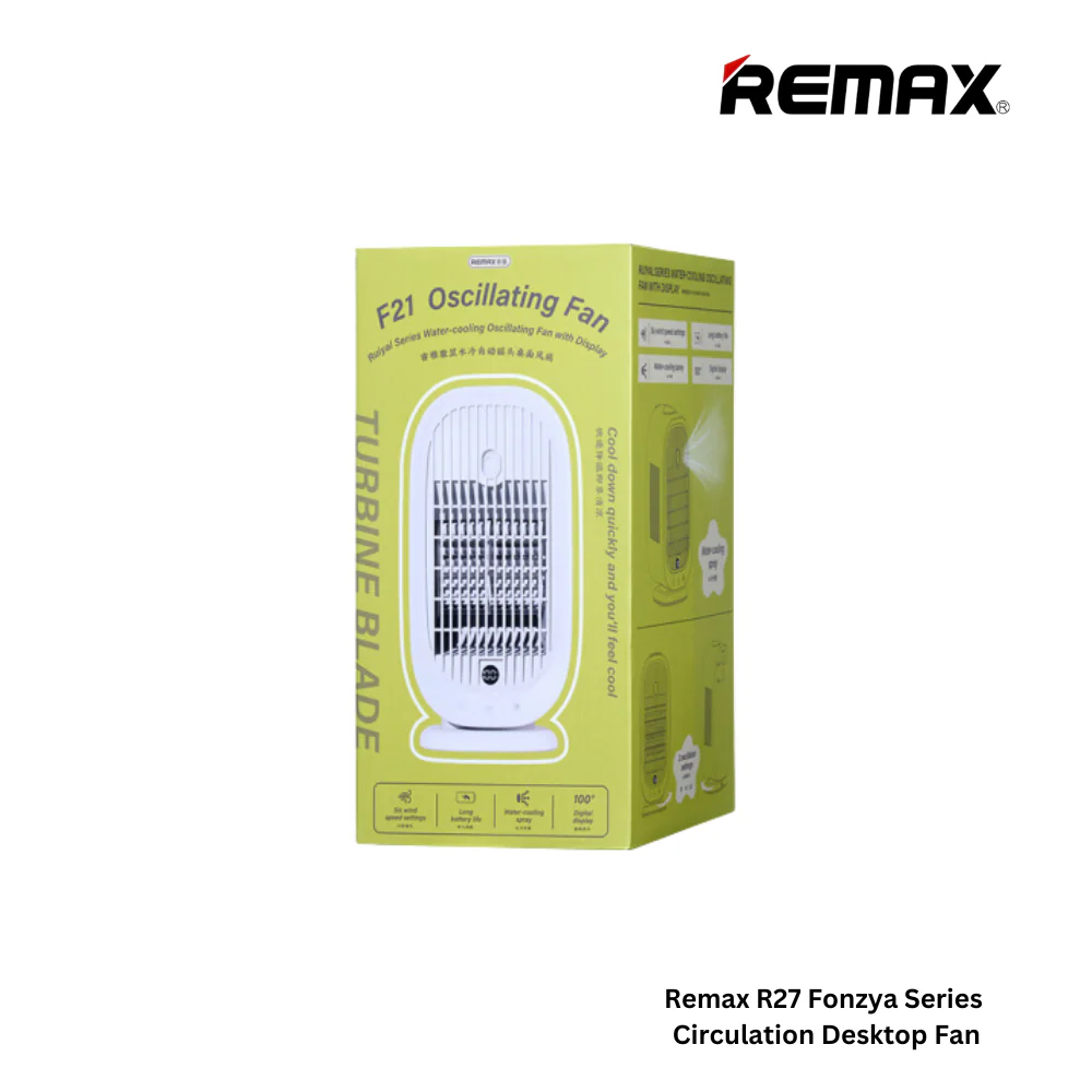 Ventilador Oscilante Con Refrigeración Por Agua y Pantalla REMAX F21  Blanco 1