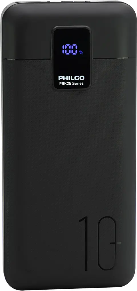 BATERIA EXTERNA 10000 MAH 22.5W BLACK PBK 25 PHILCO