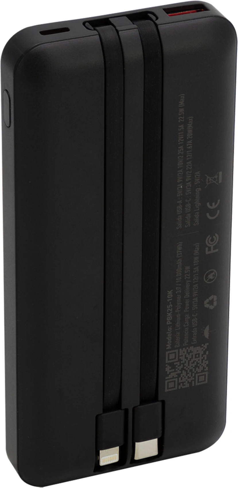 BATERIA EXTERNA 10000 MAH 22.5W BLACK PBK 25 PHILCO 4