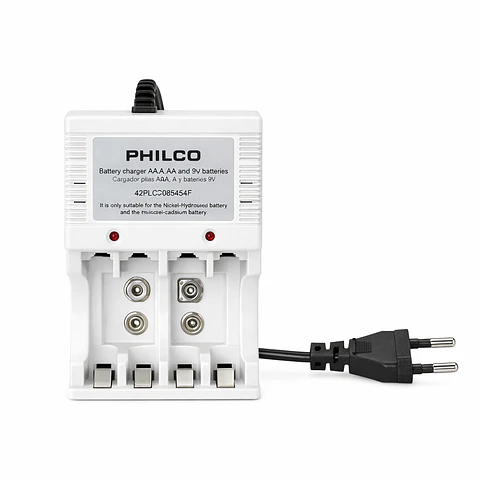 CARGADOR C/4PILAS AA 2700 MAH PRECARGADAS PHILCO