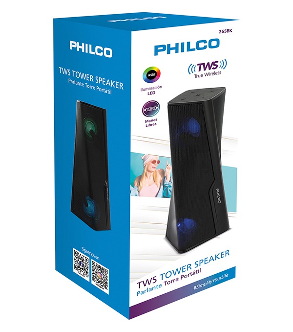 PARLANTE BT 265BK TOWER RGB PHILCO 3