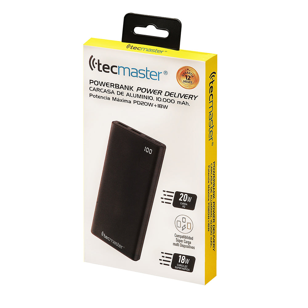 Power Bank 10.000 Mah Tecmaster (Negro) 5
