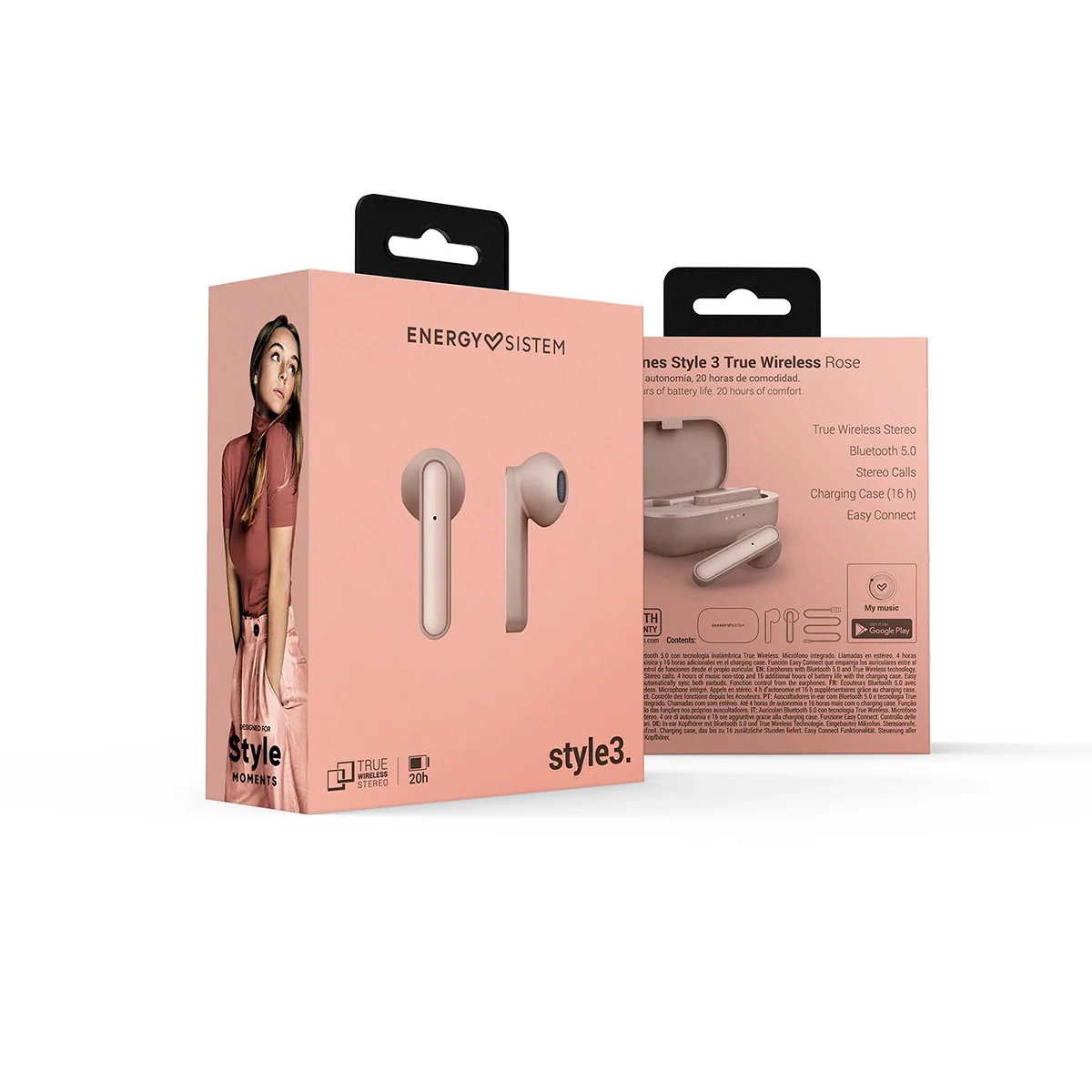 AUDIFONO WIRELESS BT STYLE 3 ROSE 450749 ENERGY SISTEM 5