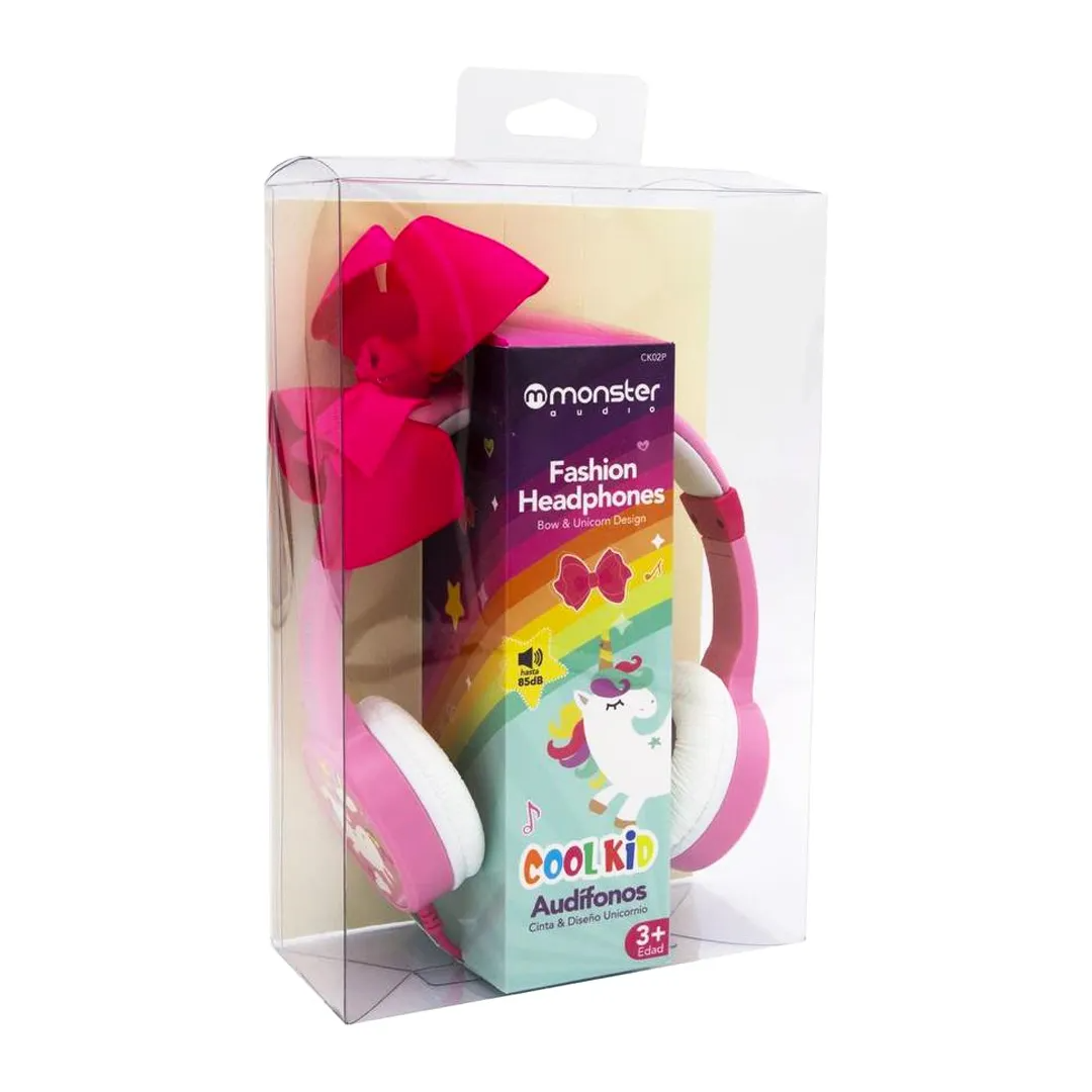 AUDIFONO MANOS LIBRES COOL KID UNICORNIO ROSADO CK02P MONSTER 3