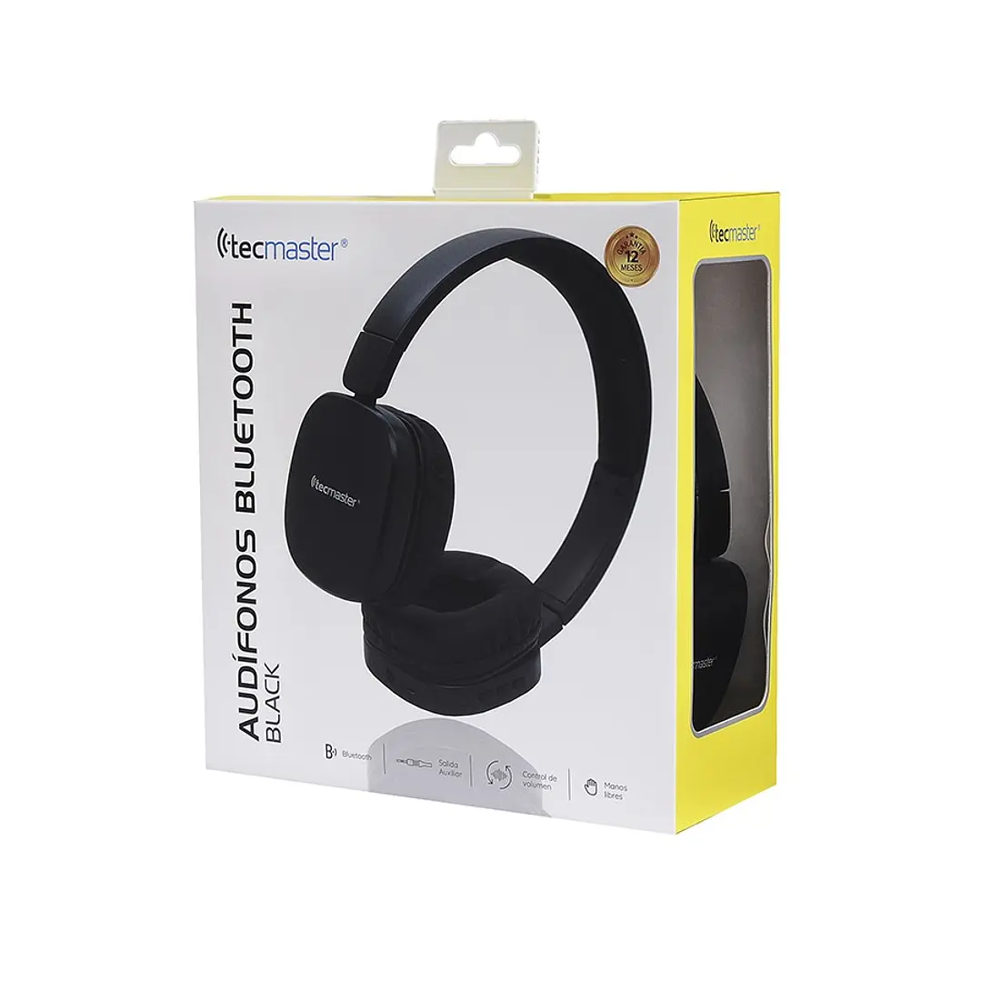 AUDIFONOS BLUETOOTH EXTRA CONFORT TM-300508 BLACK TECMASTER 2