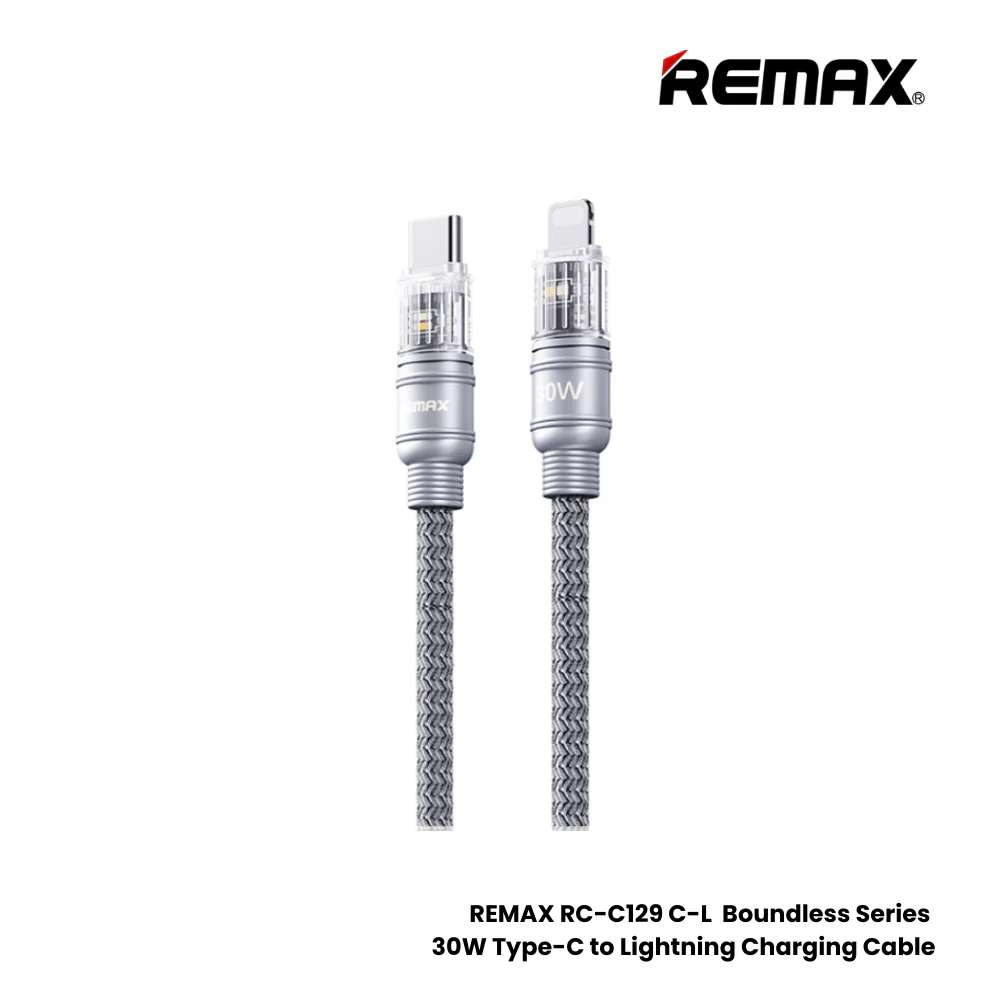 Cable Usb Tipo/C a Lightning RC-C129 30W Silver Gray Remax 1