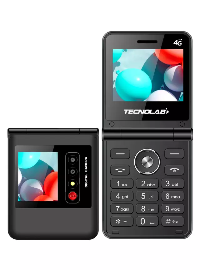 Teléfono Celular Adulto Mayor 4G Dual SIM Tipo Almeja TL709 Negro 1