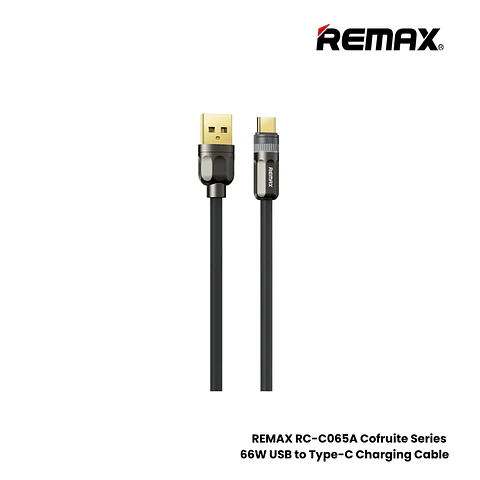 Cable USB A Tipo/C RC-C065 66W Black Zinc Alloy REMAX 