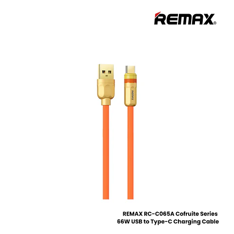 Cable USB A Tipo/C RC-C065 66W Orange Zinc Alloy REMAX 