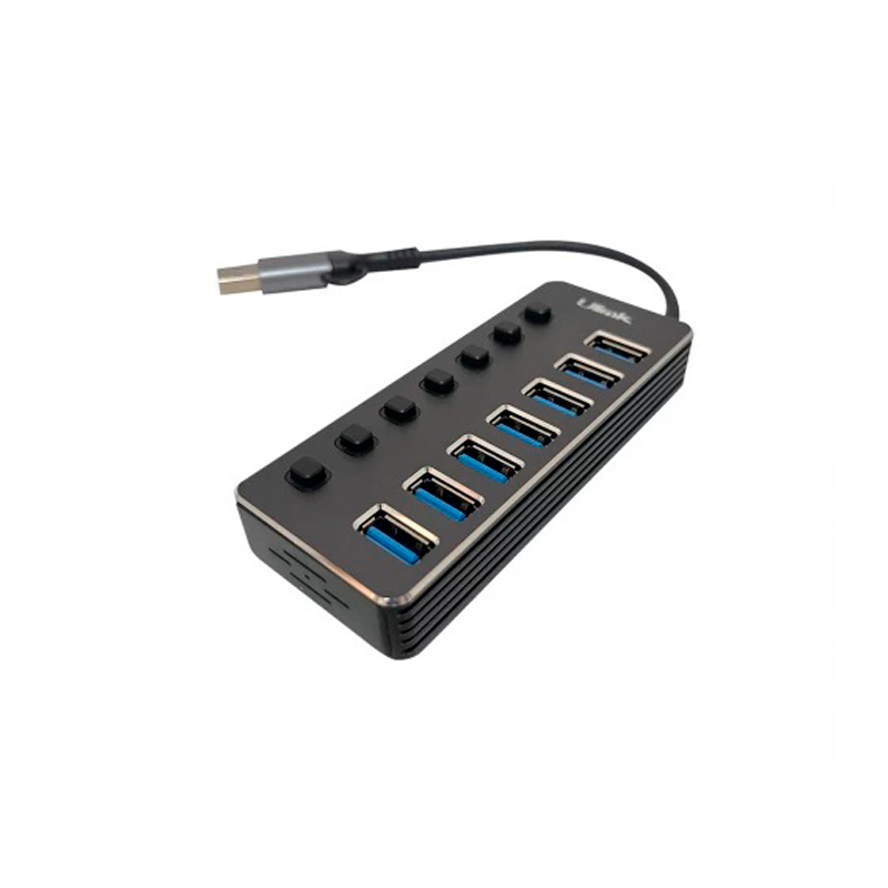Hub Usb Y Usb-C 7 Puertos Aluminio Con Switch Ulink Ul-Hubca7 2