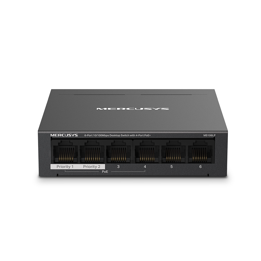 Switch Poe Mercusys Ms106lp, 6 Puertos Fast Ethernet, 40 W 3