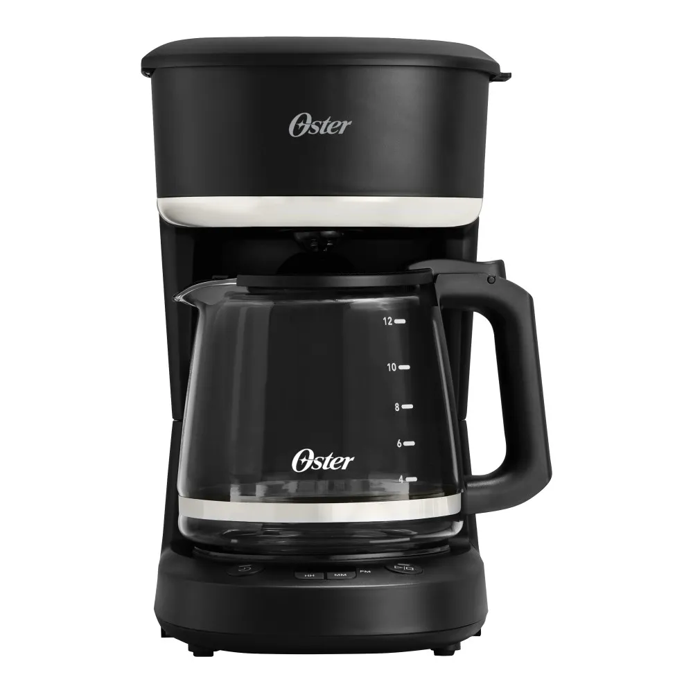 Cafetera Programable Oster BVSTDCP121B de 12 Tazas de Capacidad con Filtro Reutilizable + Jarra con Medidas 1