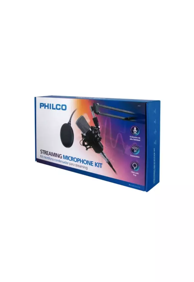 KIT MICROFONO CONDENSADOR STREAMING KJT67 PHILCO 1