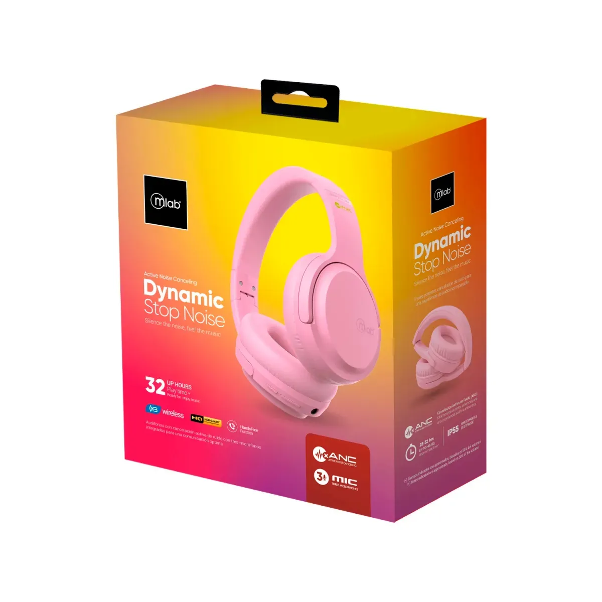 Audífonos Bluetooth Tipo-C ANC Pink MLAB 09559 In-Ear Micrófono 4