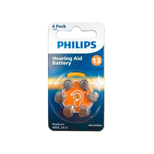 Microbatería Auditiva A13 Philips Blíster 6 Unidades Zinc Air philips 1