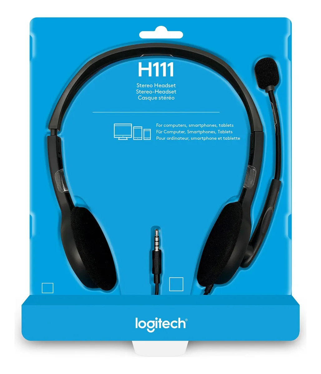 Audífonos Logitech H111 Con Micrófono Ajustable Gris 1