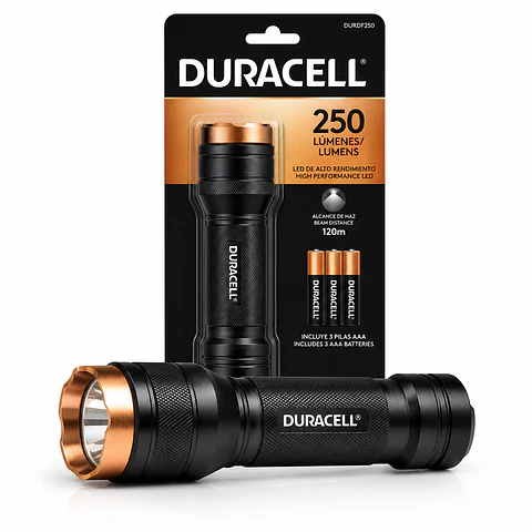 Linterna Duracell Aluminio 250 Lumens 3AAA Blanca