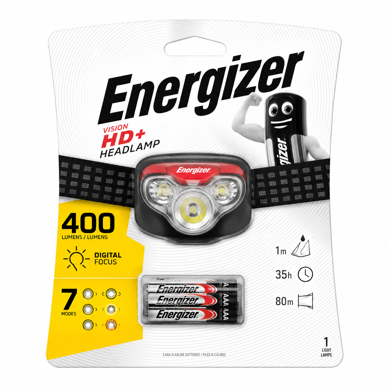 Linterna Frontal Energizer HDD32 LED Roja y Negra 1
