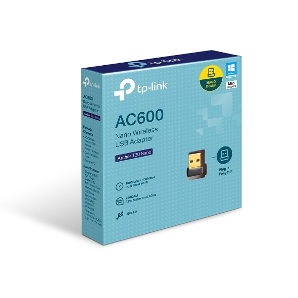 Adaptador USB WiFi Nano AC600 TP-Link Archer T2U Nano Dual Band 2