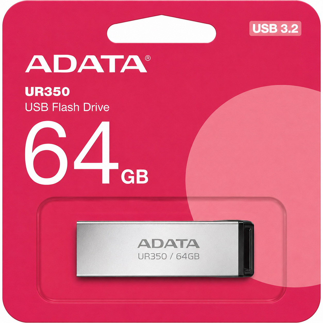 Pendrive Adata UR350 64GB USB 3.2 Plateado Alta Velocidad 1