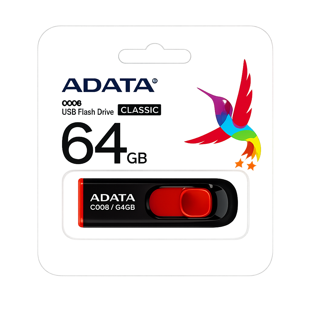 Pendrive Adata AC008 64GB USB 2.0 Negro/Rojo 1
