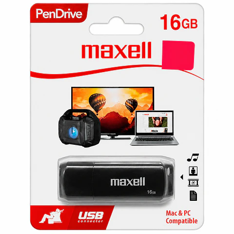Pendrive Maxell 16GB USB 2.0 Red Rojo
