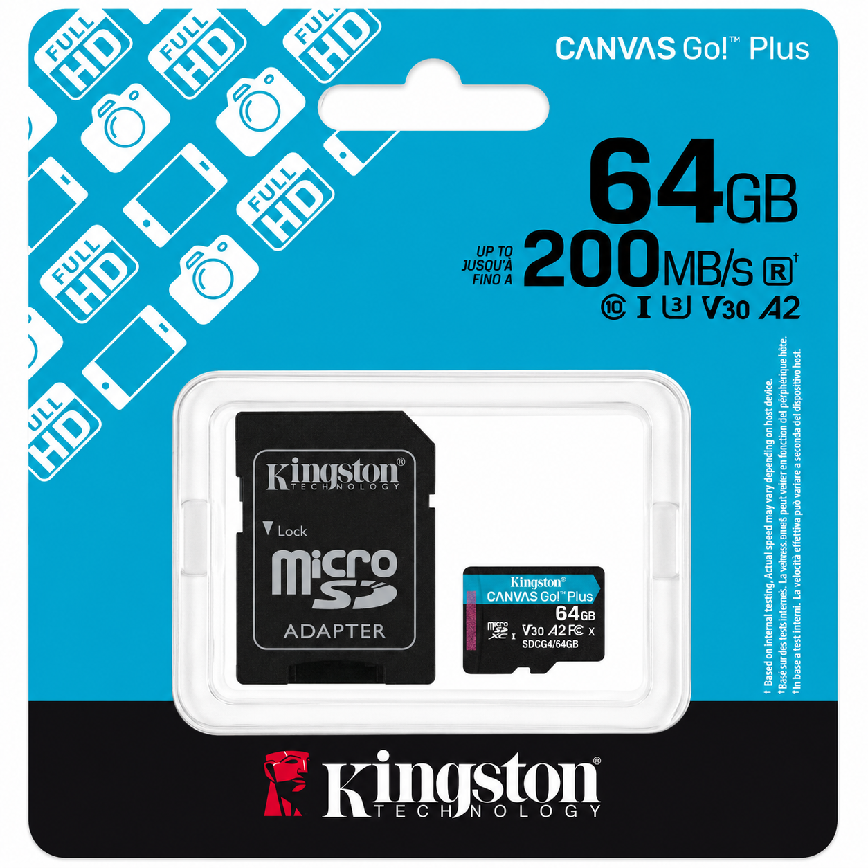 Memoria Micro SD Kingston Go Plus 64GB 200MB/s Clase 10 1