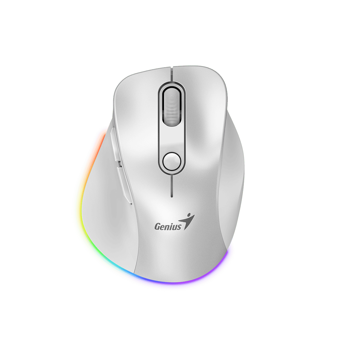 Mouse Genius Inalámbrico Bluetooth Recargable Ergo 9000S Pro Blanco Perla RGB 1