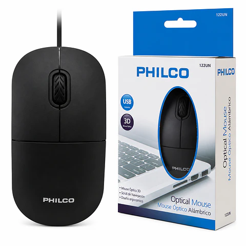 Mouse Óptico USB Philco Electrotom Negro