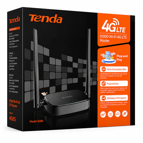 Router Portátil 4G Tenda 4G05 N300 WiFi con Ranura SIM