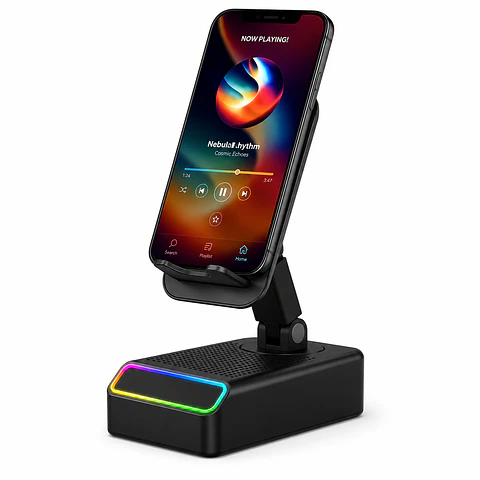 Parlante Bluetooth Mlab Induction Bass Black con Soporte para Smartphone Negro