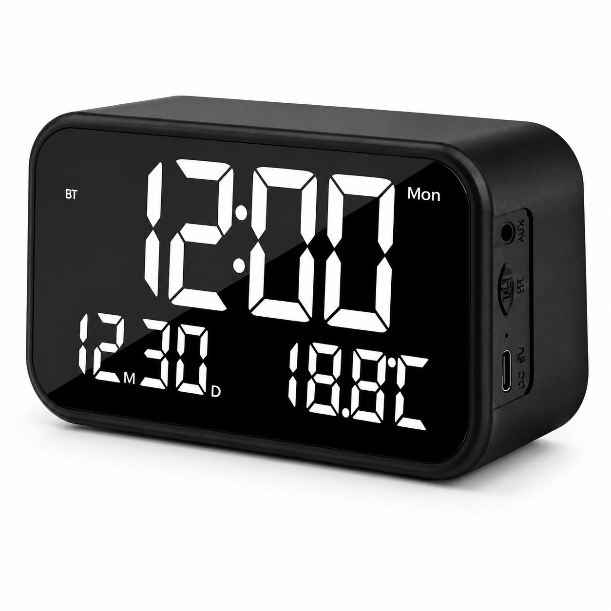 Radio Reloj Despertador Mlab Black con Temperatura y Clima Digital 1