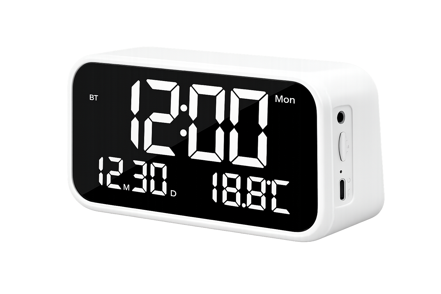 Radio Reloj Despertador Mlab White con Temperatura y Clima Digital 1