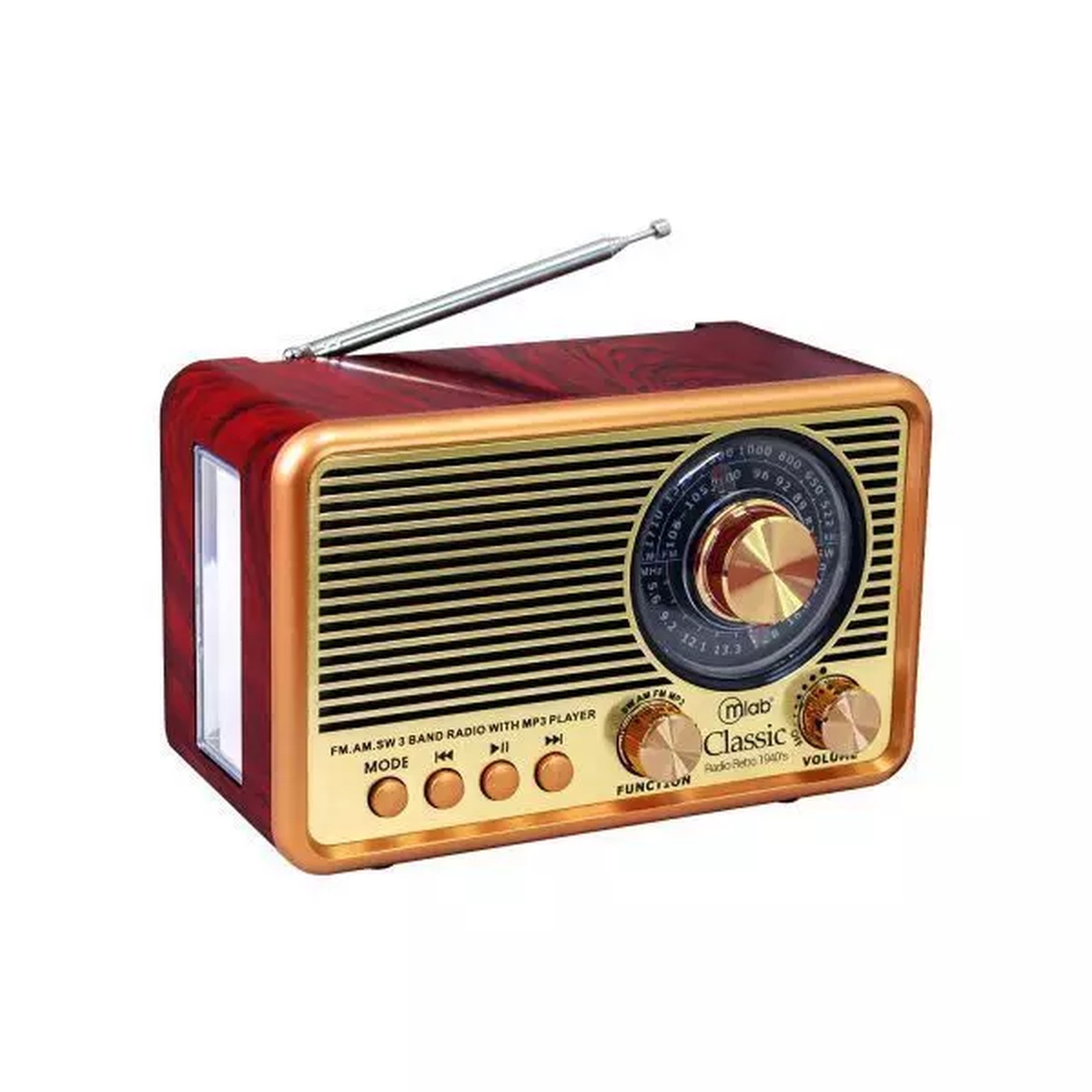 Radio Retro Classic Mlab Bluetooth FM USB Diseño Vintage 2